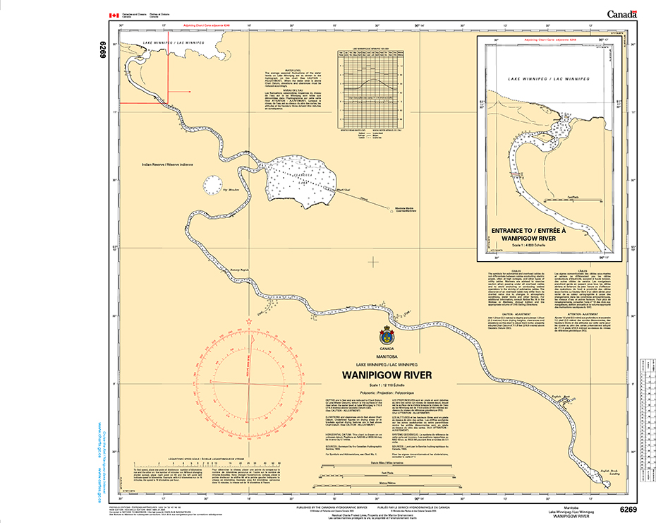CHS Print-on-Demand Charts Canadian Waters-6269: Wanipigow River, CHS POD Chart-CHS6269