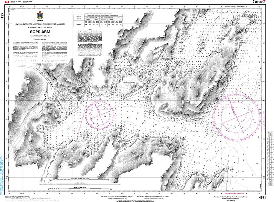 CHS Print-on-Demand Charts Canadian Waters-4541: Sops Arm, CHS POD Chart-CHS4541
