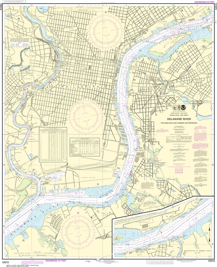 NOAA Chart 12313: Philadelphia and Camden Waterfronts