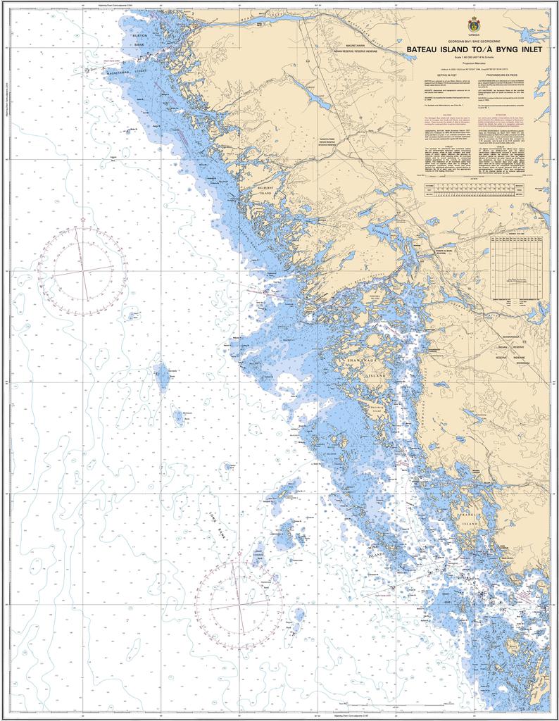 CHS Chart 2243: Bateau Island to/à Byng Inlet