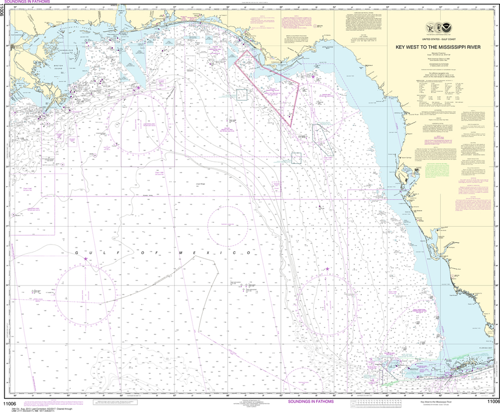 NOAA Chart 11006: Gulf Coast - Key West to Mississippi River