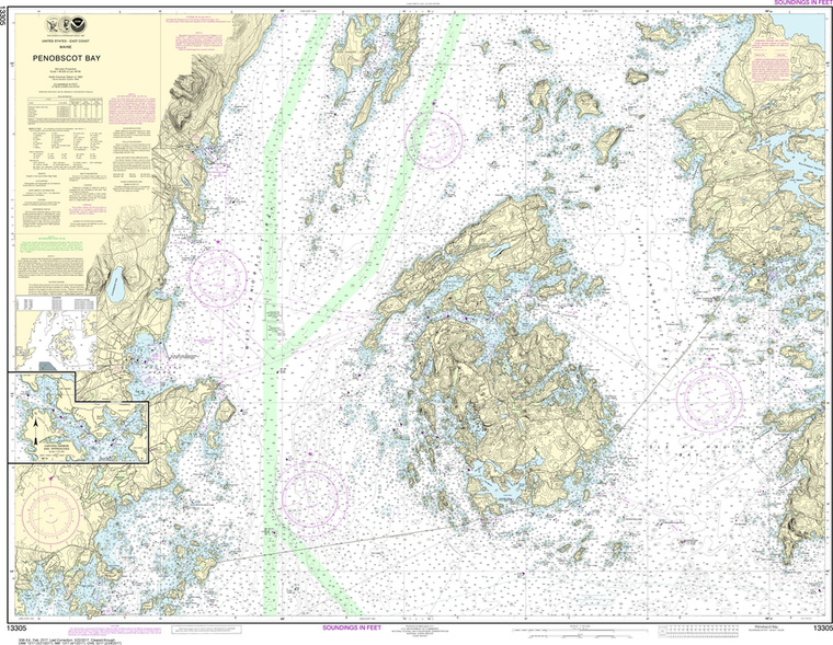 NOAA Chart 13305: Penobscot Bay, Carvers Harbor and Approaches