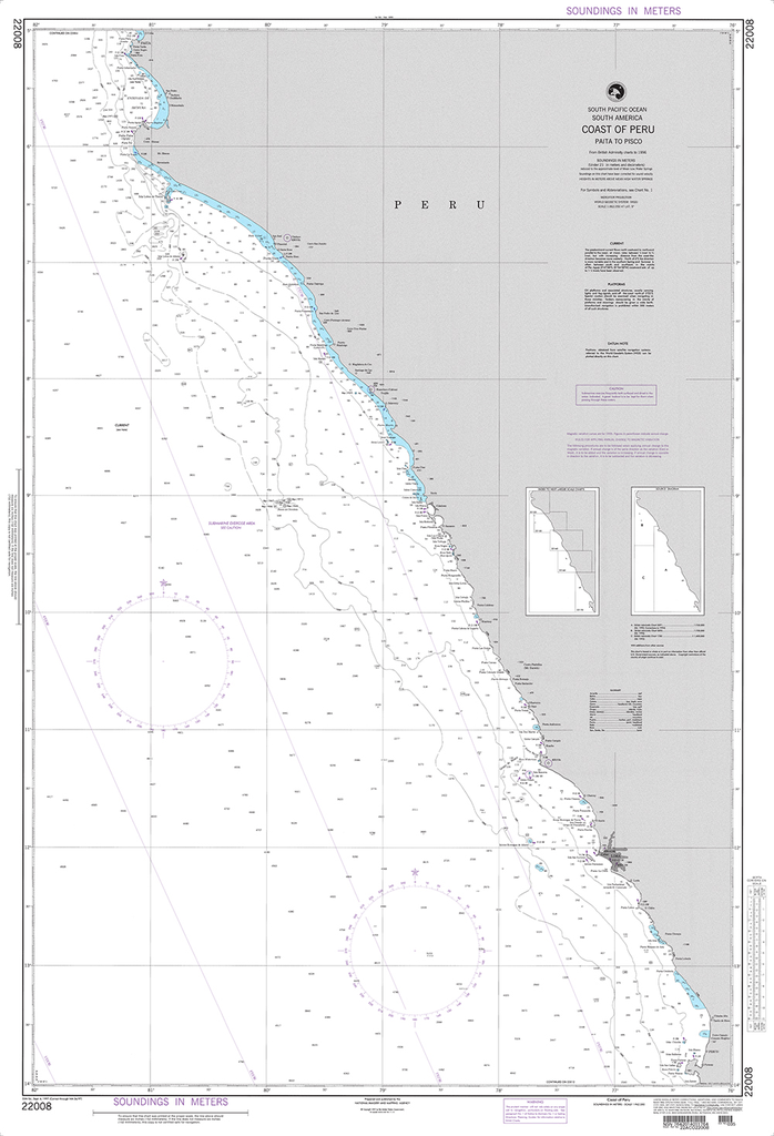 NGA Chart 22008: Coast of Peru (Piata to Pisco)