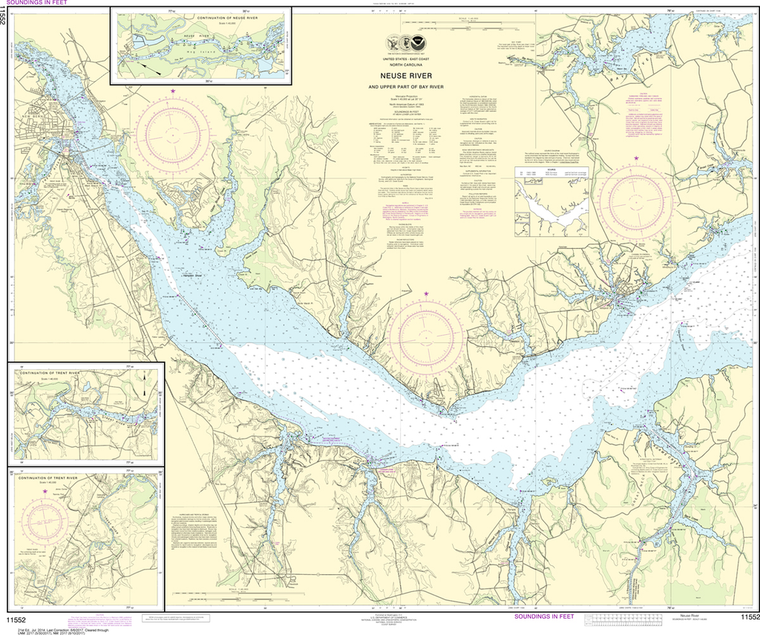 NOAA Chart 11552: Neuse River and Upper Part of Bay River