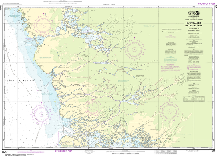 NOAA Chart 11432: Everglades National Park - Shark River to Lostmans River