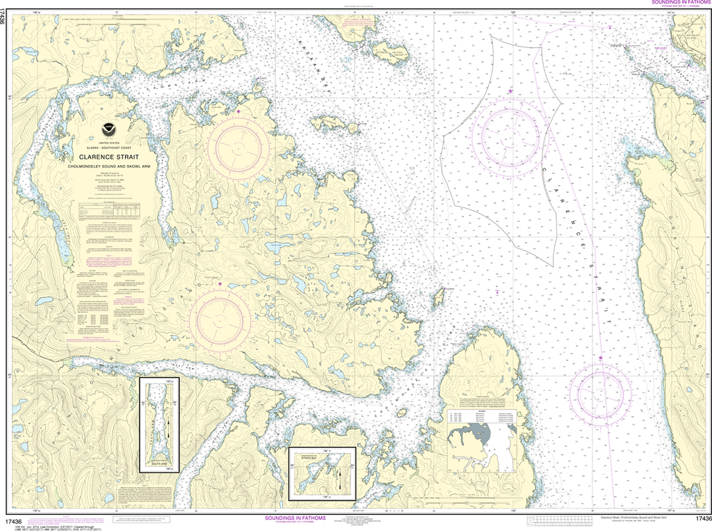 NOAA Chart 17436: Clarence Strait - Cholmondeley Sound and Skowl Arm