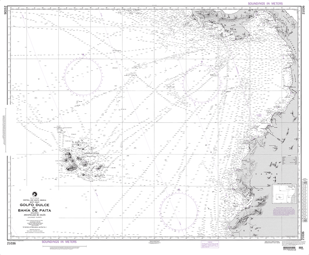 NGA Chart 21036: Golfo Dulce to Bahia de Paita