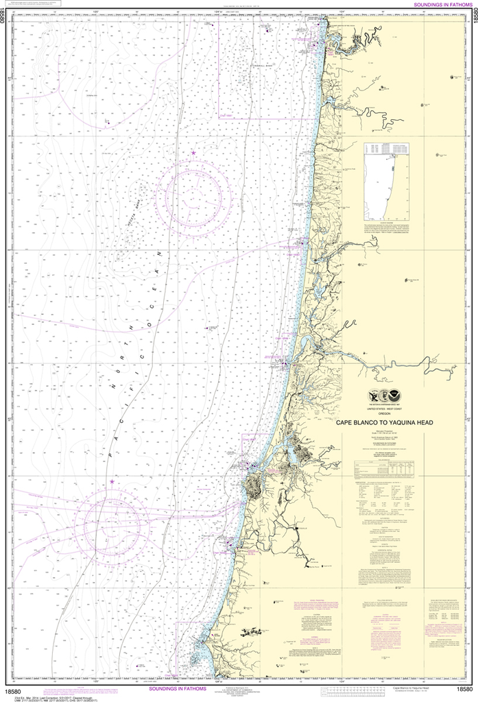 NOAA Chart 18580: Cape Blanco to Yaquina Head