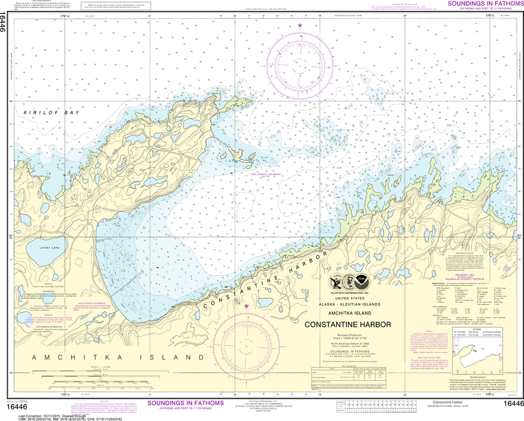 NOAA Chart 16446: Constantine Harbor, Amchitka Island