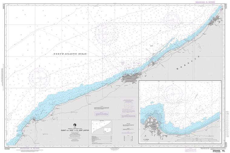 NGA Chart 51220: Rabat and Sale to El Jorf Lasfar