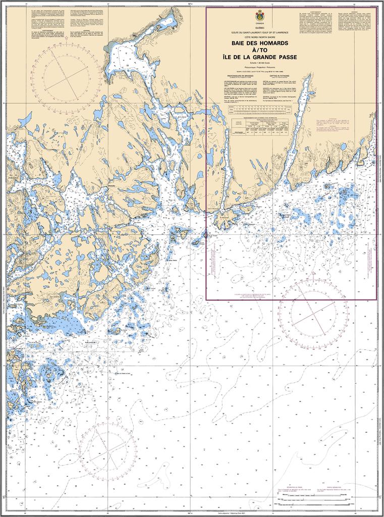 CHS Chart 4472: Baie des Homards à/to Île de la Grande Passe
