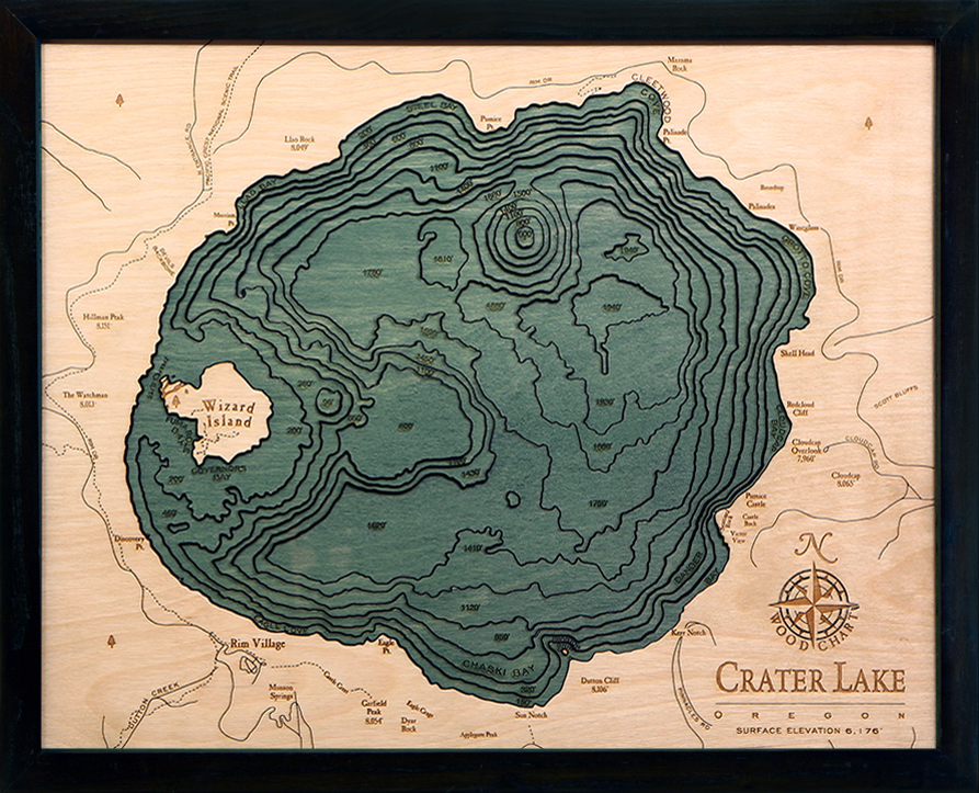 WoodChart of Crater Lake, Oregon