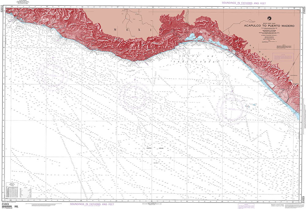 NGA Chart 21023: Acapulco to Puerto Madero (Mexico-West Coast) (OMEGA)