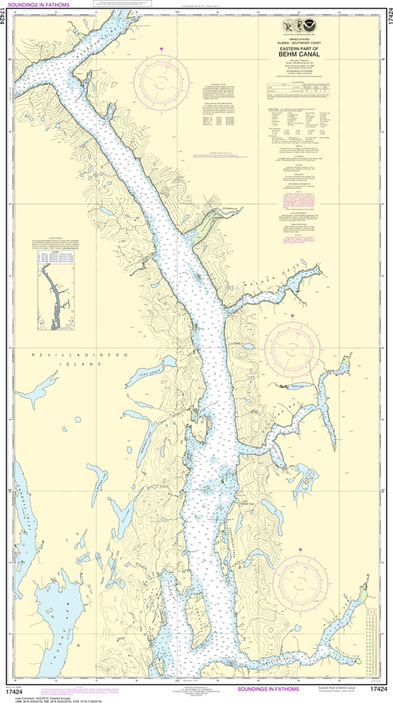 NOAA Chart 17424: Behm Canal - Eastern Part