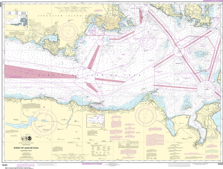 NOAA Chart 18465: Strait of Juan de Fuca - Eastern Part