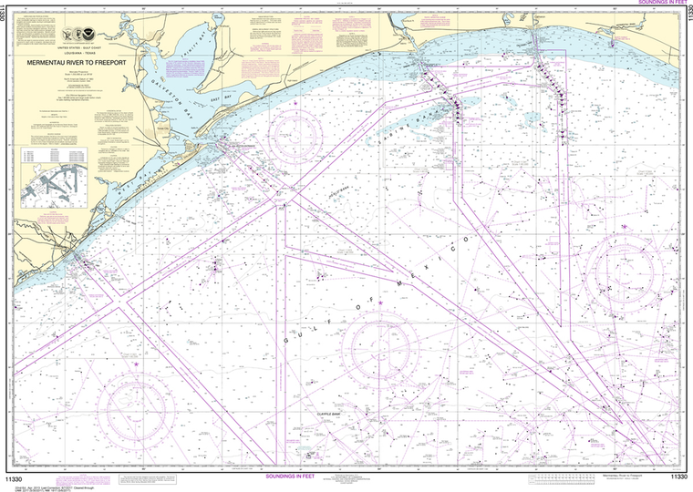 NOAA Chart 11330: Mermentau River to Freeport