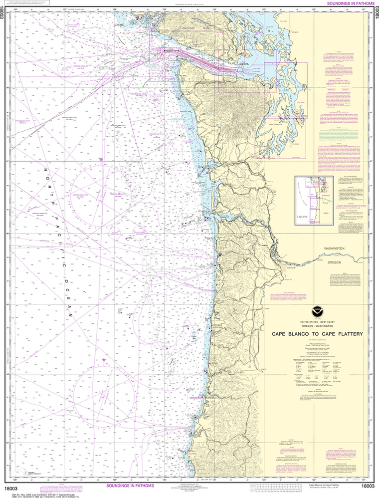 NOAA Chart 18003: Cape Blanco to Cape Flattery