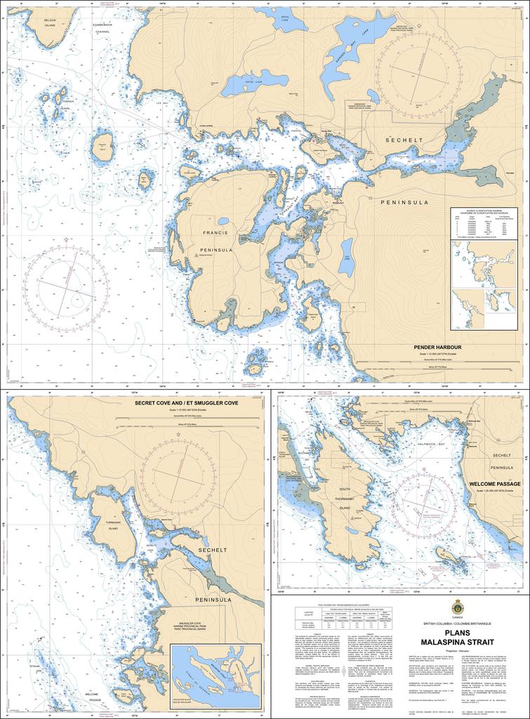 CHS Chart 3535: Plans - Malaspina Strait