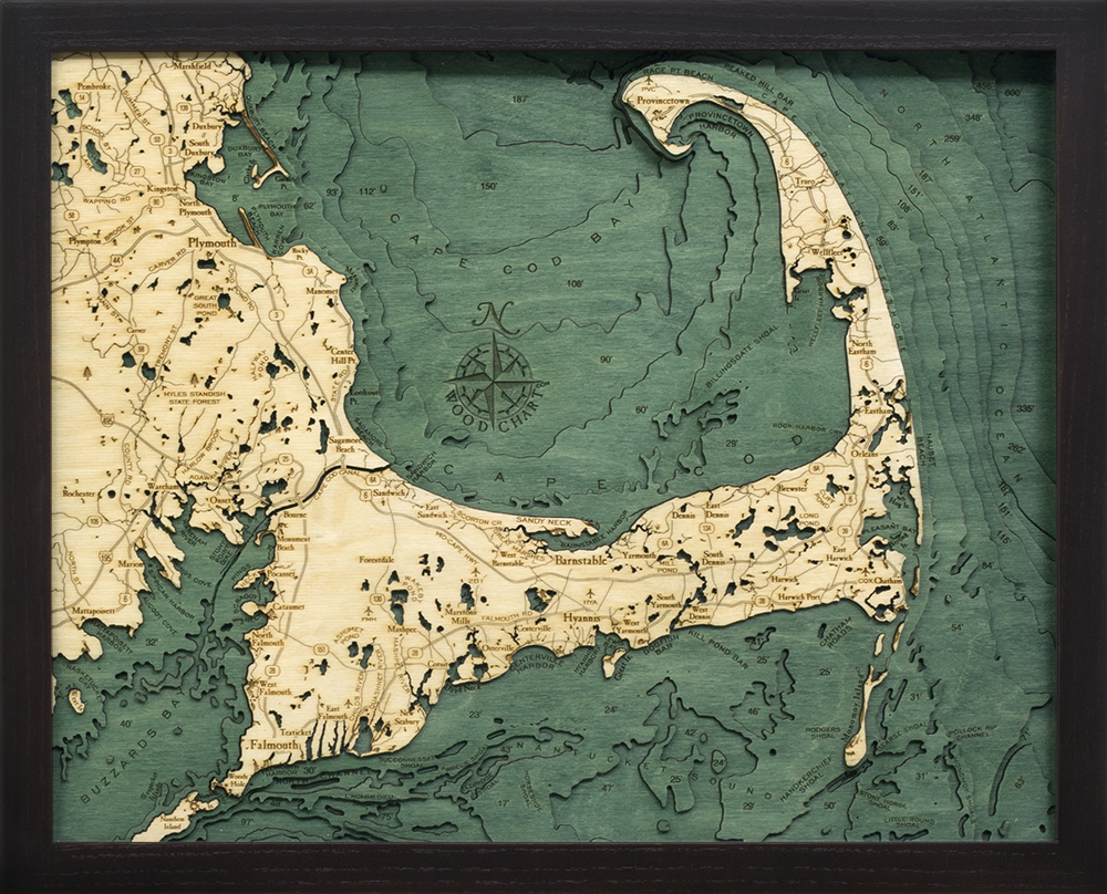 WoodChart of Cape Cod, Massachusetts (Small)