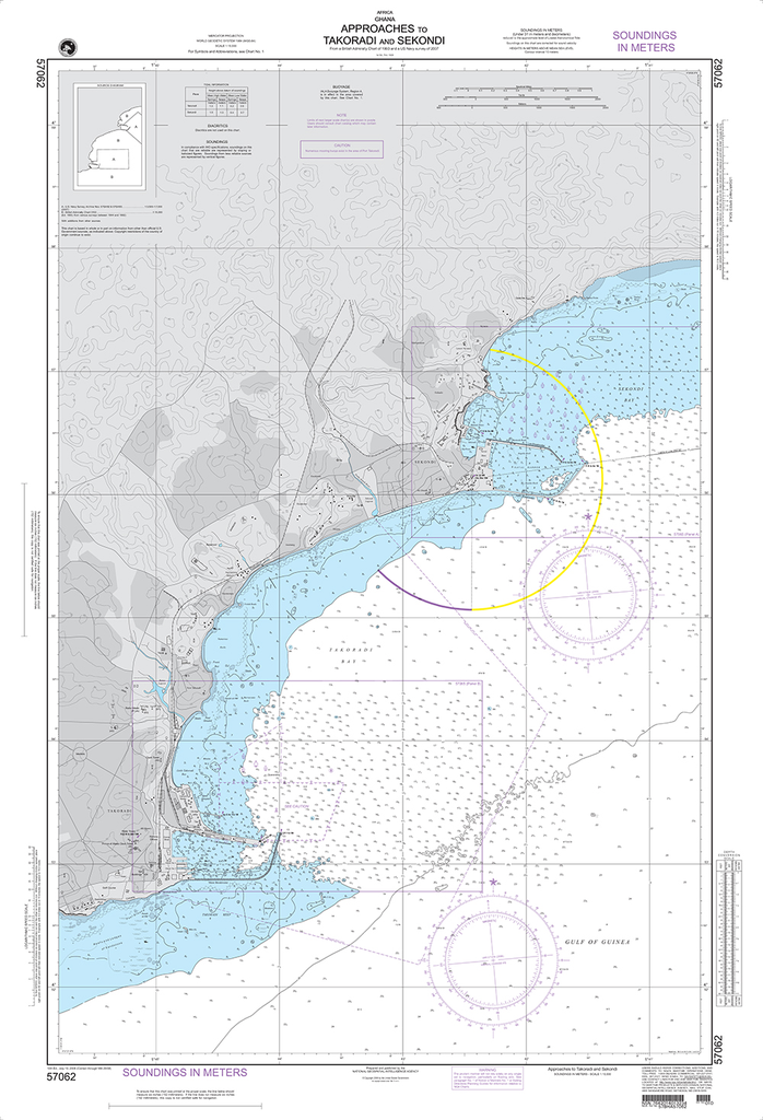 NGA Chart 57062: Approaches to Takorad iand Sekondi (Ghana)