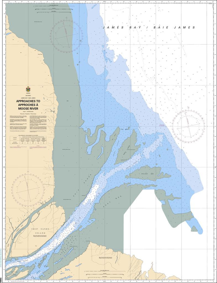 CHS Chart 5860: Approaches to/Approches à Moose River