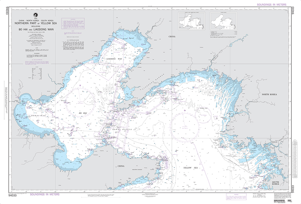NGA Chart 94033: Northern Part of Yellow Sea including Bo Hai and Liaodong Wan