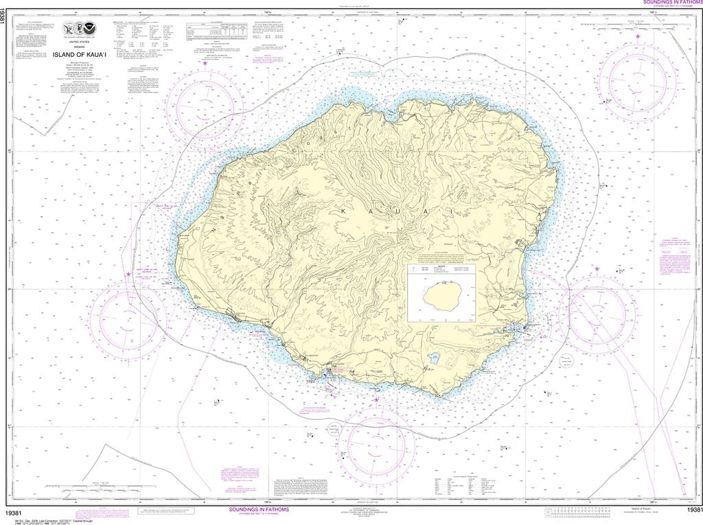 NOAA Chart 19381: Island of Kaua'i