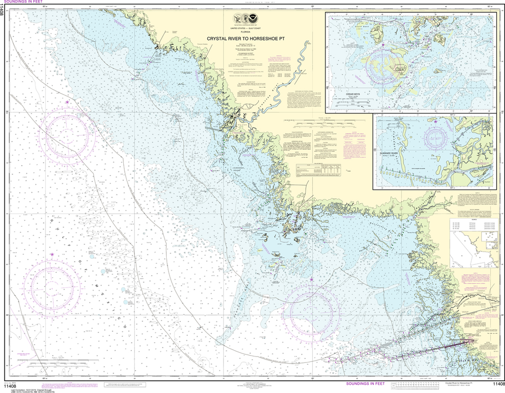 NOAA Chart 11408: Crystal River to Horseshoe Point, Suwannee River, Cedar Keys
