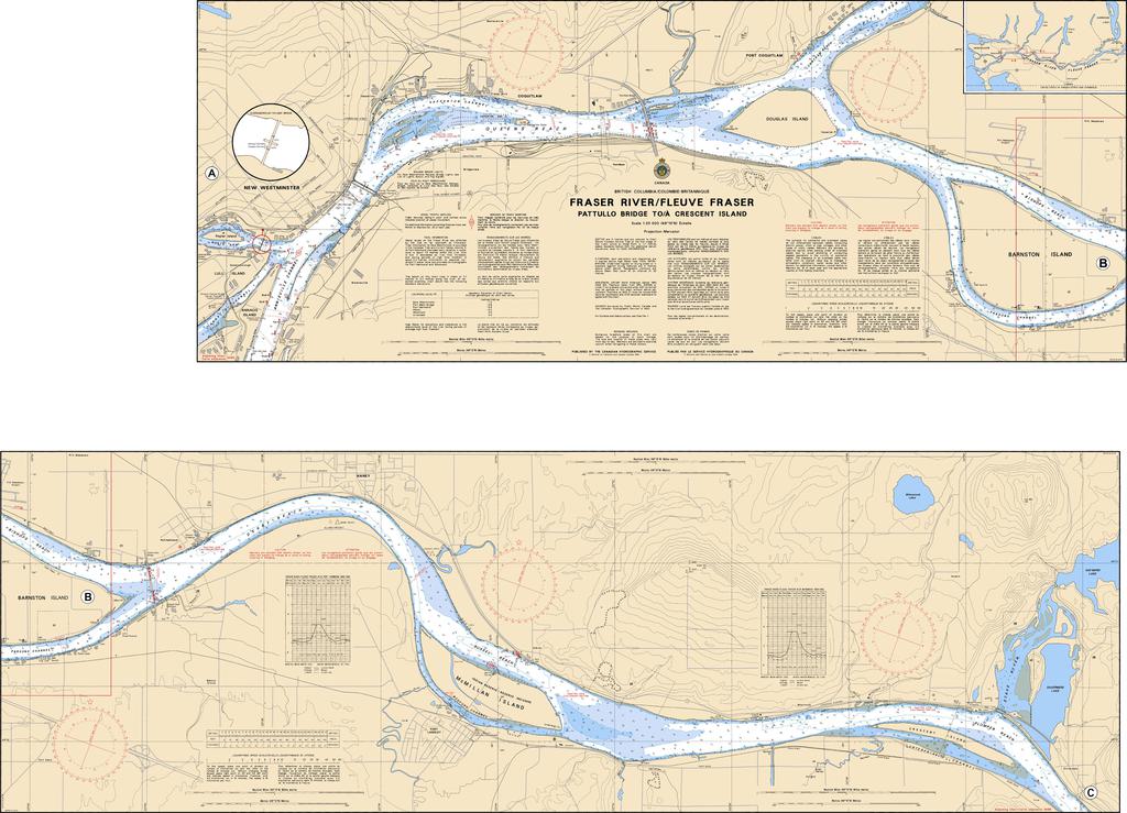CHS Chart 3489: Fraser River/Fleuve Fraser, Pattullo Bridge to/à Crescent Island