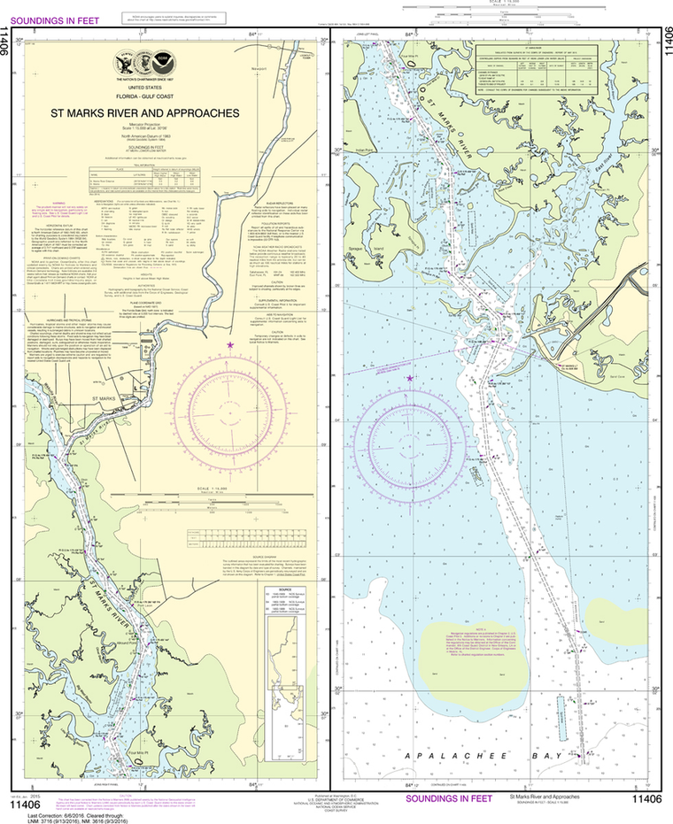 NOAA Chart 11406: St. Marks River and Approaches