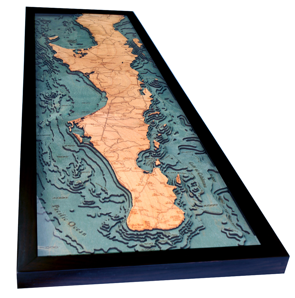 WoodChart of Baja Peninsula & the Gulf of California, Mexico