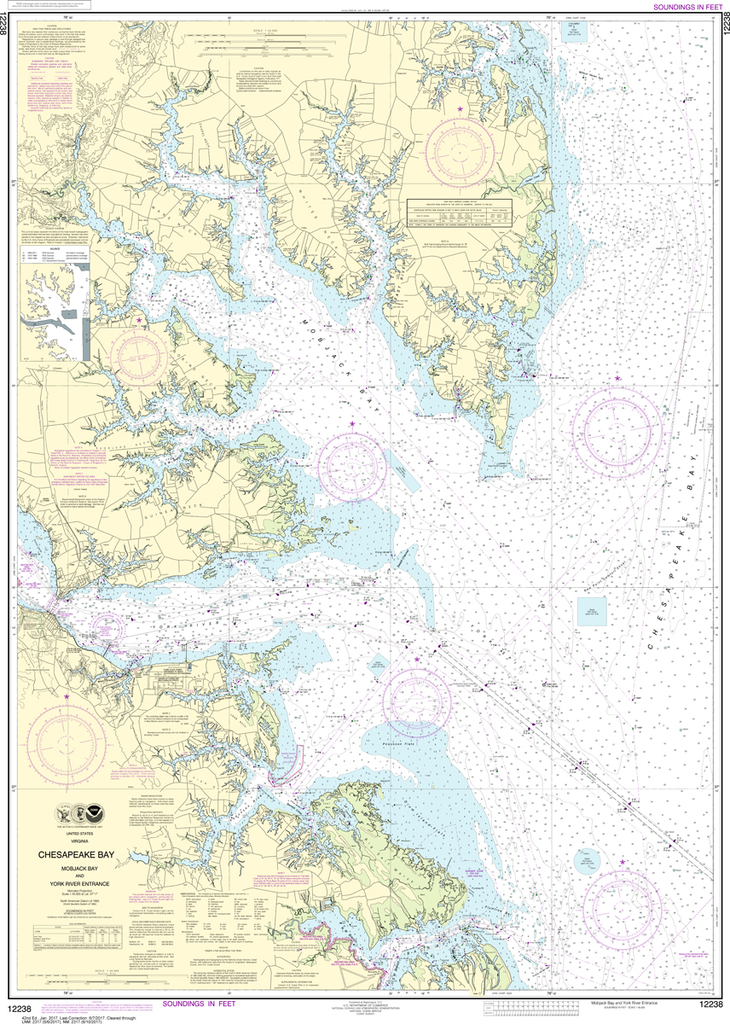 NOAA Chart 12238: Chesapeake Bay - Mobjack Bay and York River Entrance