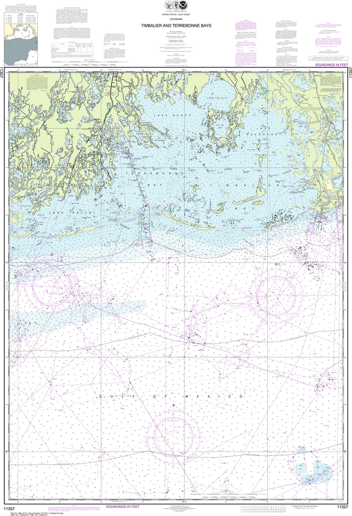 NOAA Chart 11357: Timbalier and Terrebonne Bays