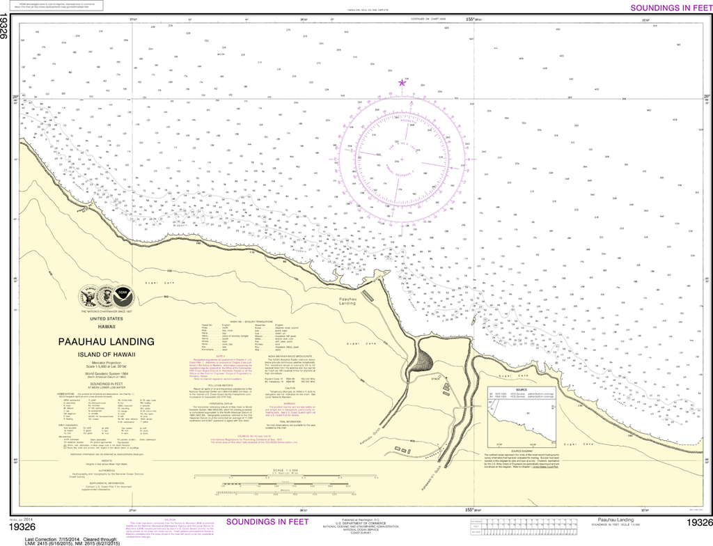 NOAA Chart 19326: Island Of Hawai'i - Pa'auhau Landing
