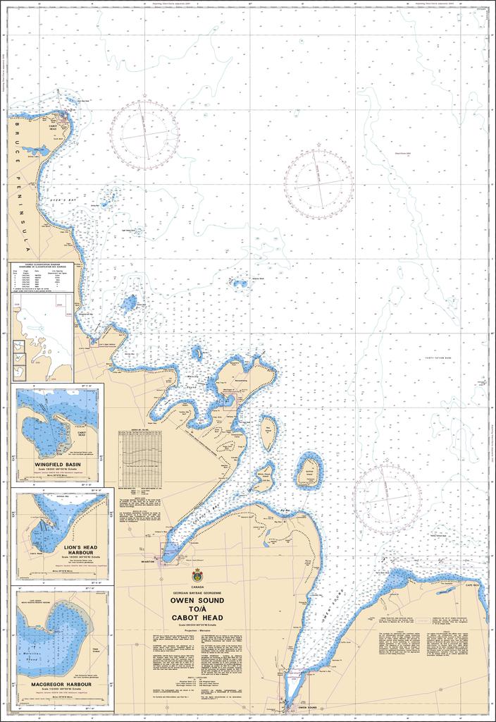 CHS Chart 2282: Owen Sound to/à Cabot Head