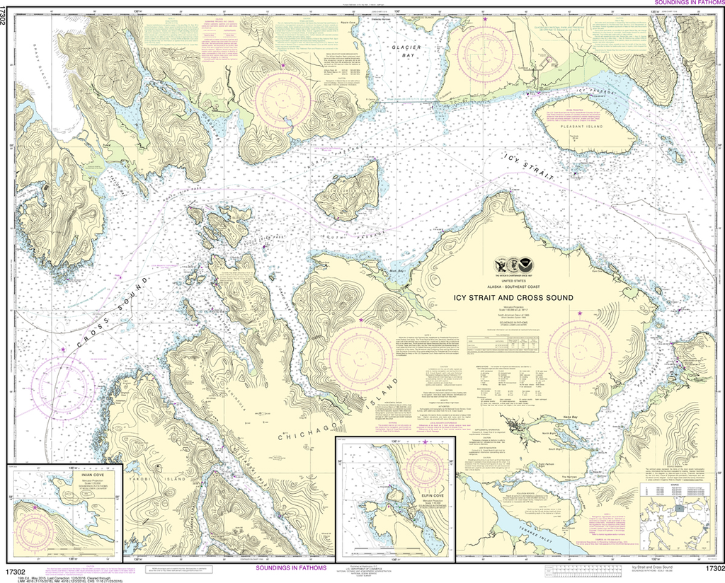 NOAA Chart 17302: Icy Strait and Cross Sound, Inian Cove, Elfin Cove
