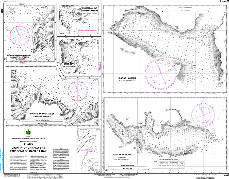 CHS Print-on-Demand Charts Canadian Waters-4506: Plans - Vicinity of Canada Bay/Environs de Canada Bay, CHS POD Chart-CHS4506