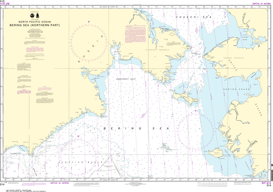 NOAA Print-on-Demand Charts US Waters-Bering Sea   Northern Part-514