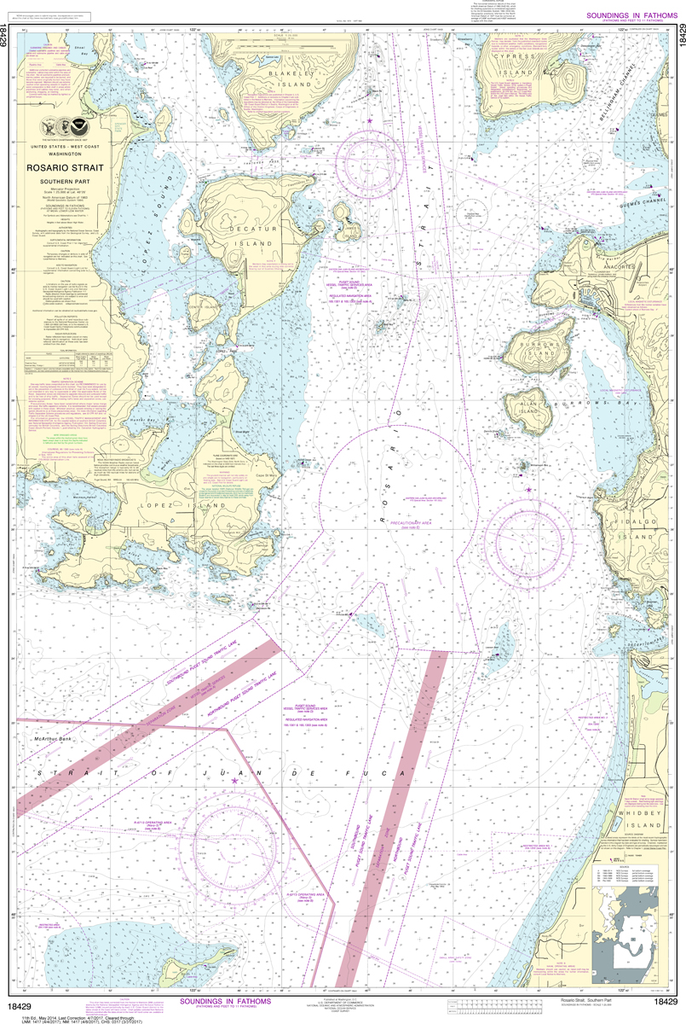 NOAA Chart 18429: Rosario Strait - Southern Part