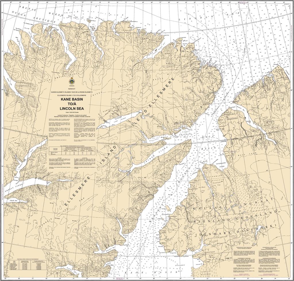 CHS Chart 7072: Kane Basin to/à Lincoln Sea
