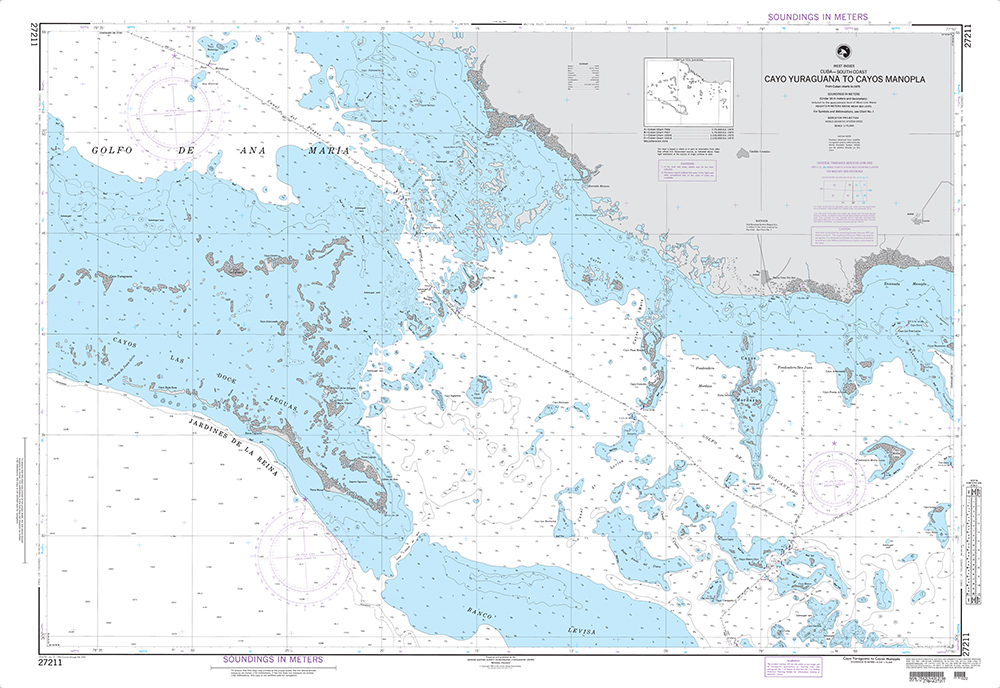 NGA Chart 27211: Cayo Yuraguana to Cayos Manopla