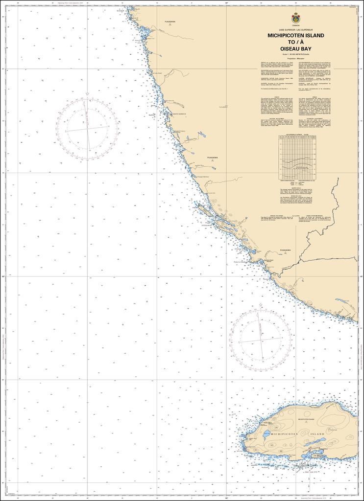CHS Chart 2308: Michipicoten Island to/à Oiseau Bay