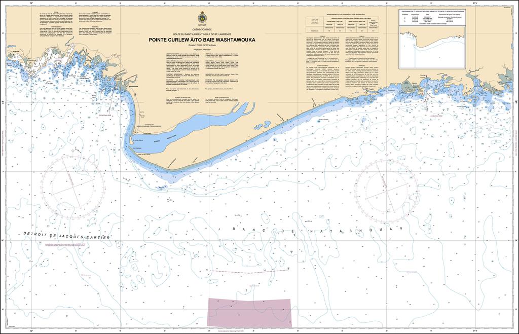 CHS Chart 4454: Pointe Curlew à/to Baie Washtawouka