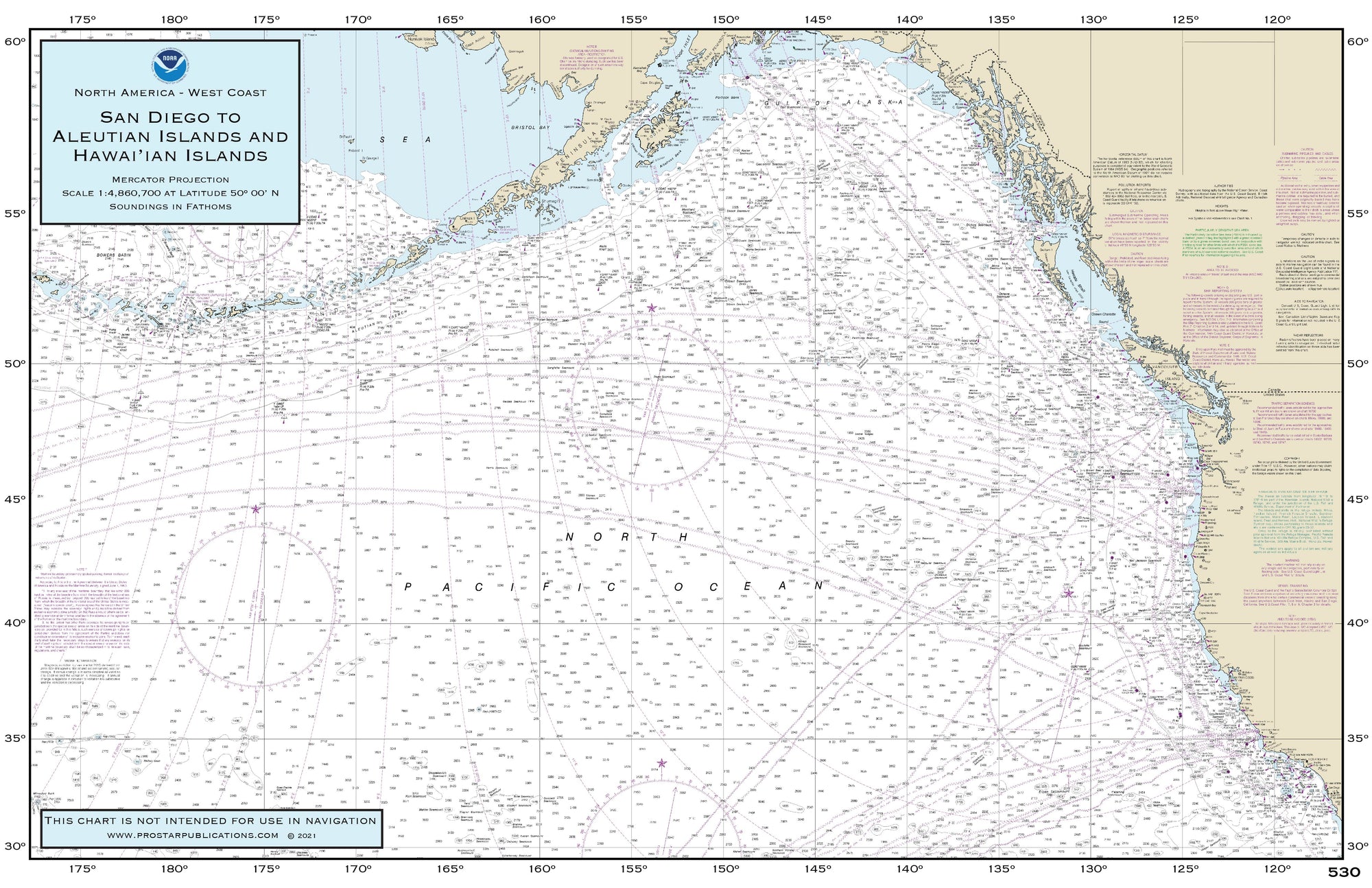Nautical Placemat: San Diego to Aleutian Islands
