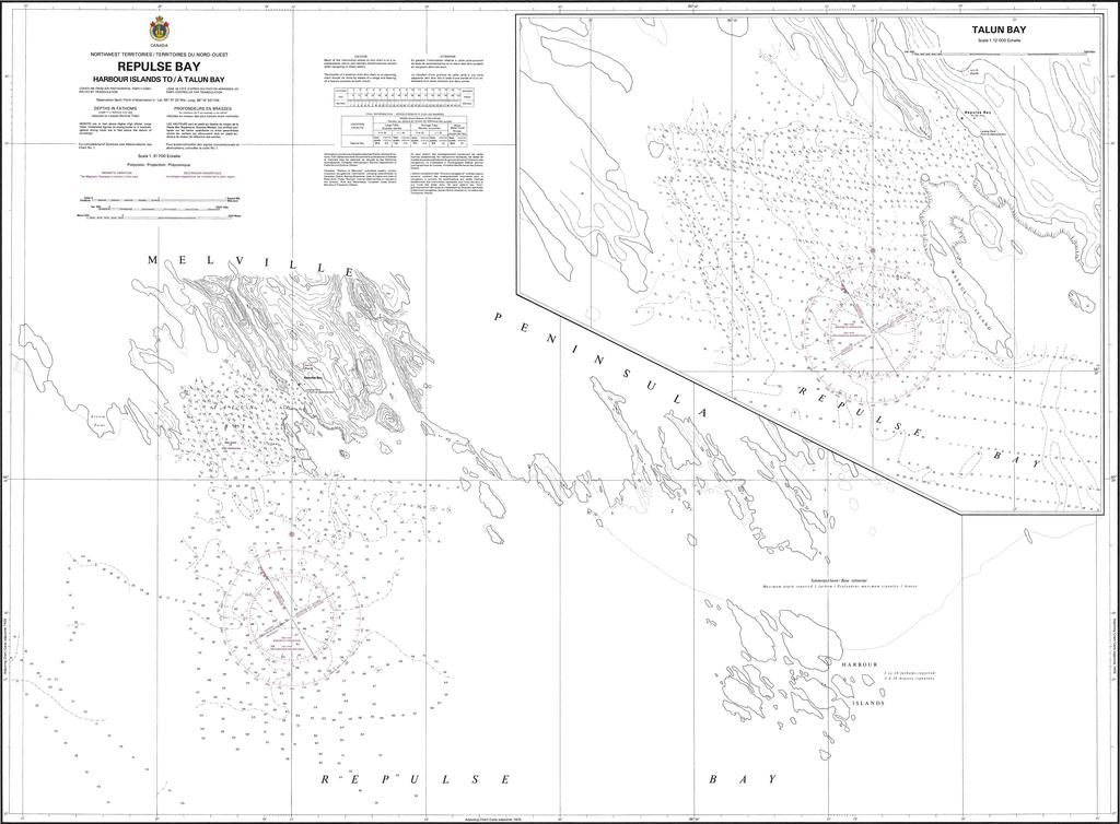 CHS Chart 7430: Repulse Bay Harbours Islands to/à Talun Bay