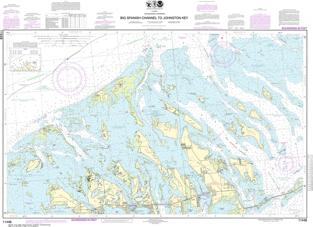NOAA Chart 11448: Intracoastal Waterway - Big Spanish Channel to Johnston Key