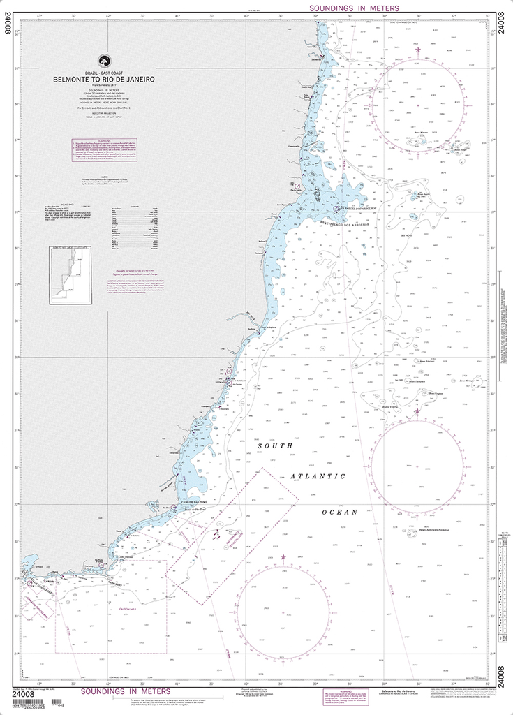 NGA Chart 24008: Belmonte to Rio de Janeiro (Brazil-East Coast)