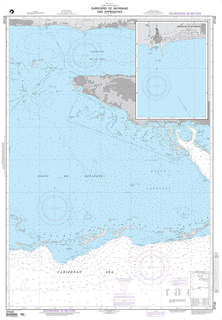 NGA Chart 27142: Surgidero de Batabano and Approaches