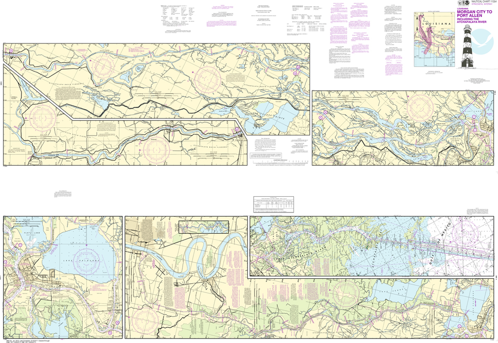 NOAA Chart 11354: Intracoastal Waterway - Morgan City to Port Allen, including the Atchafalaya River