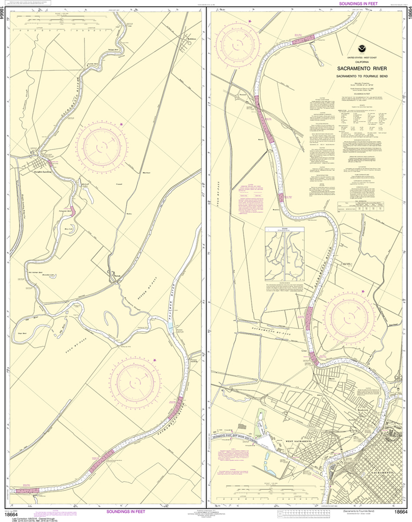 NOAA Chart 18664: Sacramento River - Sacramento to Fourmile Bend